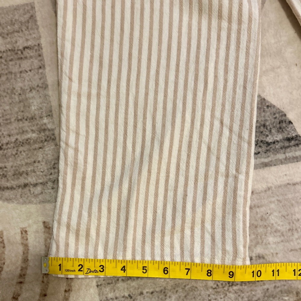 Abercrombie & Fitch Striped Tan Women’s Linen Blend lined Pant size:Sr - Picture 6 of 13